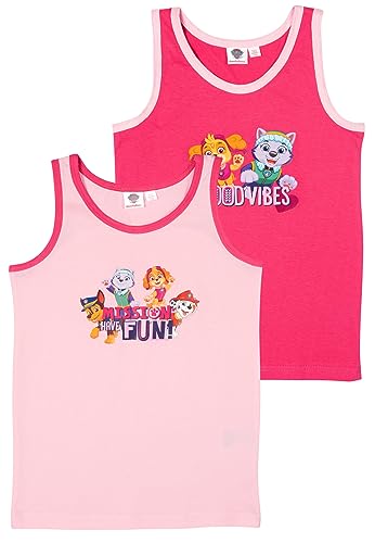 Paw Patrol Unterhemd für Mädchen Kinder Tank Top Hemdchen Unterwäsche Rosa/Pink (2er Pack) (110) von United Labels