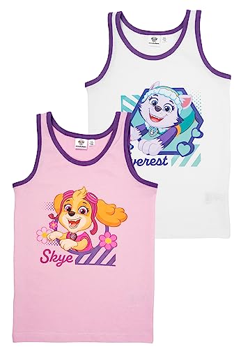 Paw Patrol Unterhemd für Mädchen - Skye und Everest - Kinder Tank Top Hemdchen Unterwäsche Rosa/Weiß (2er Pack) (as3, Numeric, Numeric_110, Numeric_116, Regular) von United Labels