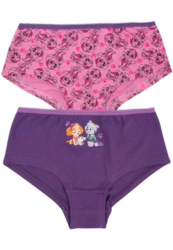 Paw Patrol Unterhose für Mädchen Kinder Panty Slip Unterwäsche Rosa/Lila (2er Pack) (DE/NL/SE/PL, Numerisch, 110, 116, Regular, Rosa/Lila) von United Labels