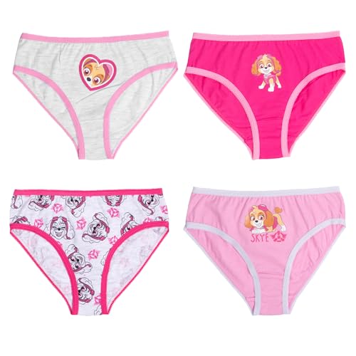 Paw Patrol - Unterhose für Mädchen Kinder Panty Slip Unterwäsche Rosa/Pink (4er Pack) (DE/NL/SE/PL, Numerisch, 110, 116, Regular, Rosa/Pink) von United Labels