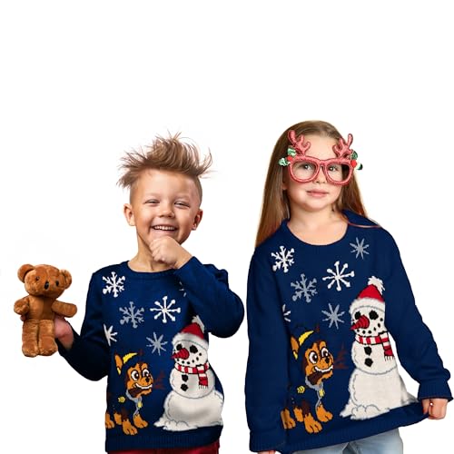United Labels Paw Patrol Pullover Chase, Blau, 98 104 Weihnachtspullover für Kinder, Winter Strickpullover für Jungen und Mädchen von United Labels