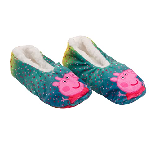 United Labels Peppa Wutz Ballerinas für Mädchen ABS Winter Hausschuhe gefüttert Kinder Slipper Pantoffeln Grün (23-26, numeric_23) von United Labels