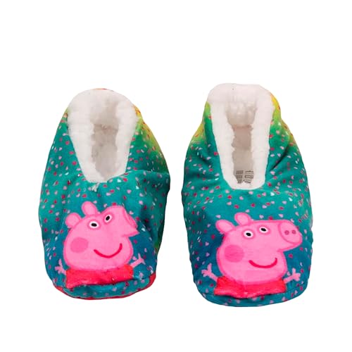 United Labels Peppa Wutz Ballerinas für Mädchen ABS Winter Hausschuhe gefüttert Kinder Slipper Pantoffeln Grün (23-26, numeric_23) von United Labels