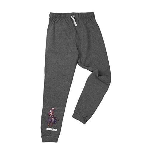 Star Wars The Mandalorian Jogginghose für Jungen - Kinder Trainingshose Sweathose Hose Grau (as3, Numeric, Numeric_122, Numeric_128, Regular, 122-128) von United Labels