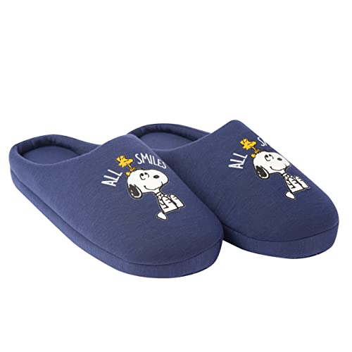 The Peanuts Hausschuhe für Damen und Herren Snoopy - All smiles Unisex Puschen Slipper Pantoffeln Blau (eu_footwear_size_system, adult, numeric_range, medium, numeric_36, numeric_37) von United Labels