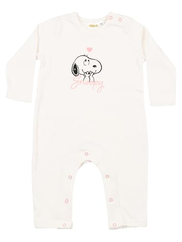 United Labels The Peanuts Snoopy Baby Strampler für Mädchen - Overall Einteiler Schlafstrampler Langarm Weiß (Weiß, 62-68) von United Labels