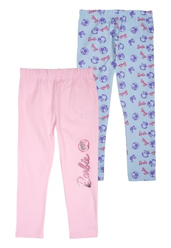 United Labels Barbie Leggings für Mädchen Kinder Leggins Hose Mädchenhose Sporthose Blau/Rosa (2er Pack) (DE/NL/SE/PL, Numerisch, 110, 116, Regular, Blau/Rosa) von United Labels