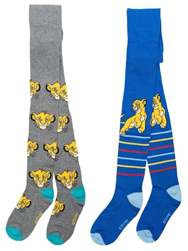United Labels Disney Der König der Löwen Strumpfhose für Jungen - Simba Kinder Strickstrumpfhose Kinderstrumpfhose Grau Blau (2er Pack) (DE/NL/SE/PL, Numerisch, 110, 116, Regular, Grau/Blau) von United Labels
