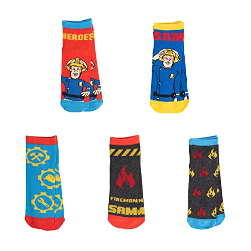 United Labels Feuerwehrmann Sam Socken für Jungen Kinder Sneaker Kindersocken Söckchen Mehrfarbig Bunt (5er Pack) (23-26) von United Labels