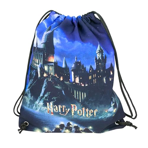 United Labels Harry Potter Turnbeutel 40x35 cm, Blau Schwarz, Sportbeutel mit Kordelzug, Hogwarts Beutel für Reisen und Sport von United Labels