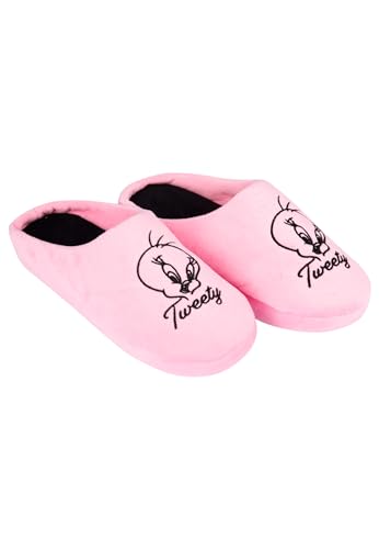United Labels Looney Tunes Tweety Hausschuhe für Damen Puschen Slipper Pantoffeln Rosa (Rosa, EU Schuhgrößensystem, Erwachsene, Damen, Numerisch (von/bis), M, 37, 38) von United Labels