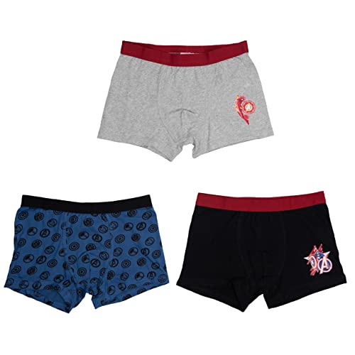Marvel The Avengers Boxershorts für Jungen Kinder Unterhose Unterwäsche Mehrfarbig Bunt (3er Pack) (as3, Numeric, Numeric_122, Numeric_128, Regular, 122-128) von United Labels