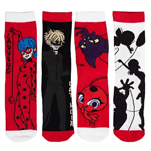 United Labels Miraculous Socken für Mädchen Sneaker Kindersocken Söckchen Mehrfarbig Bunt (4er Pack) (as3, numeric, numeric_27, numeric_30, regular) von United Labels