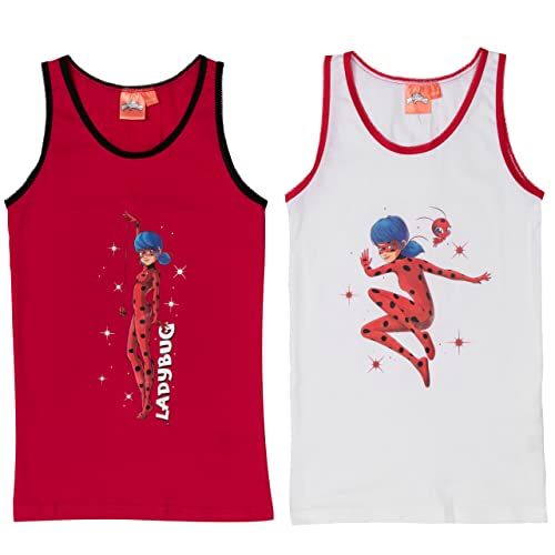 United Labels Miraculous Unterhemd für Mädchen Kinder Tank Top Hemdchen Unterwäsche Rot/Weiß (2er Pack) (as3, Numeric, Numeric_110, Numeric_116, Regular) von United Labels