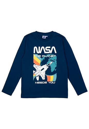 United Labels NASA Longsleeve für Jungen - Kinder Langarmshirt Sweatshirt Shirt Oberteil Langarm Blau (DE/NL/SE/PL, Numerisch, 158, 164, Regular) von United Labels