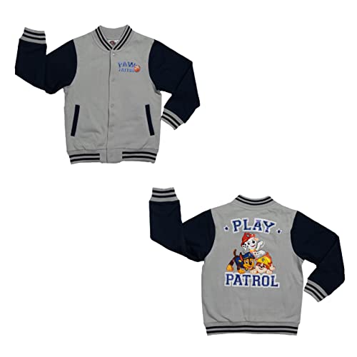 United Labels Paw Patrol Collegejacke für Jungen - Play patrol Kinder Baseball Retro Jacke Schwarz/Grau (86-92) von United Labels