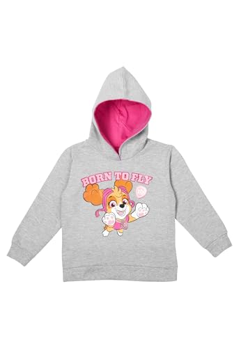 United Labels Paw Patrol Hoodie für Mädchen - Skye Born to Fly Kinder Kapuzenpullover Pullover mit Kapuze Sweatshirt Grau (DE/NL/SE/PL, Numerisch, 110, 116, Regular, Grau) von United Labels