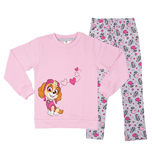 Paw Patrol Jogginganzug für Mädchen Skye Jogger Loungeset Pullover mit Hose Rosa/Grau (122-128) von United Labels