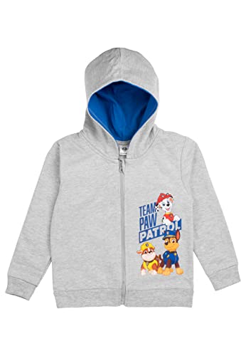 United Labels Paw Patrol Kapuzenpullover für Jungen mit Reißverschluss -Team Paw Patrol - Hoodie Sweatjacke Grau (as3, Numeric, Numeric_110, Numeric_116, Regular) von United Labels