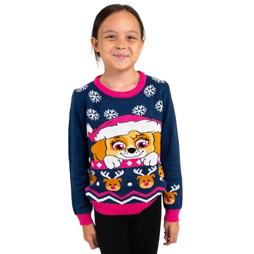 United Labels Paw Patrol Pullover Skye, blau pink, 98 104, Weihnachtspullover für Mädchen, Winter Strickpullover von United Labels