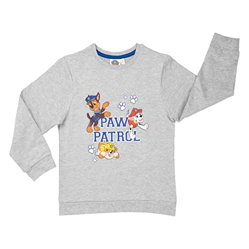 United Labels Paw Patrol Pullover für Jungen - Kinder Sweatshirt Oberteil Grau (as3, Numeric, Numeric_110, Numeric_116, Regular, 110-116) von United Labels