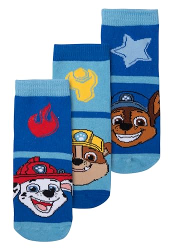 United Labels Paw Patrol Socken für Jungen - Kinder Sneaker Kindersocken Söckchen Blau (3er Pack) (DE/NL/SE/PL, Numerisch, 27, 30, Regular, Blau) von United Labels