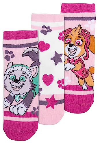 United Labels Paw Patrol Socken für Mädchen Kinder Sneaker Kindersocken Söckchen Mehrfarbig Bunt (3er Pack) (as3, numeric, numeric_23, numeric_26, regular) von United Labels