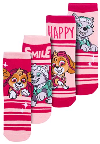 United Labels Paw Patrol Socken für Mädchen Kinder Sneaker Kindersocken Söckchen Rosa/Pink (4er Pack) (as3, numeric, numeric_27, numeric_30, regular) von United Labels