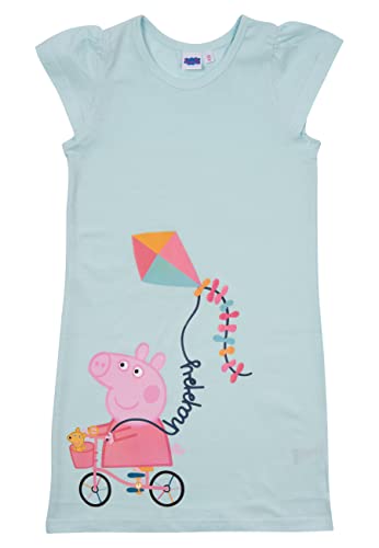 United Labels Peppa Wutz Kleid für Mädchen - Happy - Kleidchen mit kurzen Ärmeln Türkis (as3, Numeric, Numeric_122, Numeric_128, Regular) von United Labels