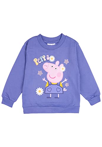 United Labels Peppa Wutz Pullover für Mädchen - Kinder Sweatshirt Oberteil Lila mit Glitterprint (as3, Numeric, Numeric_110, Numeric_116, Regular) von United Labels