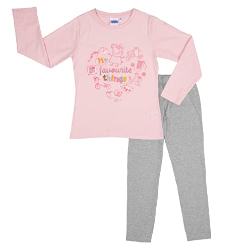 United Labels Peppa Wutz Schlafanzug für Mädchen - My Favourite Things Pyjama Kinder Oberteil und Hose Rosa/Grau (as3, Numeric, Numeric_110, Numeric_116, Regular, 110-116) von United Labels