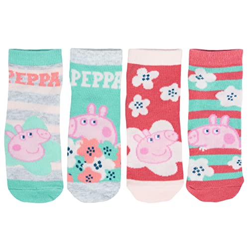 United Labels Peppa Wutz Socken für Mädchen Sneaker Kindersocken Söckchen Mehrfarbig Bunt (4er Pack) (as3, numeric, numeric_23, numeric_26, regular, 23-26) von United Labels