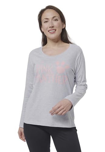 United Labels Pink Panther Schlafanzug für Damen Pyjama Set Langarm Oberteil mit Hose Grau/Schwarz (L) von United Labels