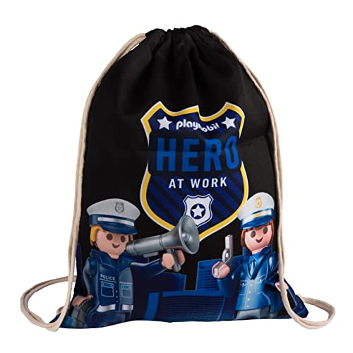 United Labels Playmobil City Action Polizei Turnbeutel Sportbeutel mit Kordelzug 43 x 32 cm von United Labels