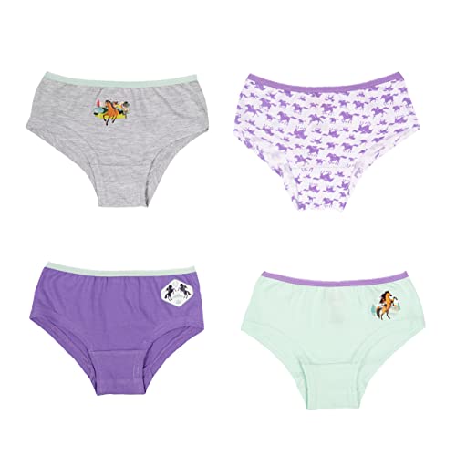 United Labels Spirit Panty für Mädchen Kinder Pferde Slip Unterhose Unterwäsche Mehrfarbig Bunt (4er Pack) (as3, Numeric, Numeric_110, Numeric_116, Regular, 110-116) von United Labels