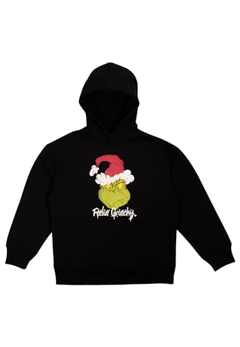 United Labels The Grinch Hoodie für Jungen und Mädchen - Kinder Kapuzenpullover Pullover mit Kapuze Sweatshirt Schwarz (DE/NL/SE/PL, Numerisch, 134, 140, Regular) von United Labels