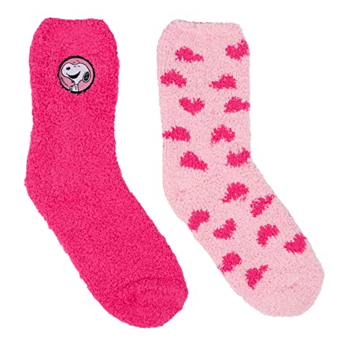 United Labels The Peanuts Snoopy Kuschelsocken für Damen Flauschige Wintersocken warme Socken Rosa/Pink (2er Pack) (as3, numeric, numeric_39, numeric_42, regular, regular) von United Labels