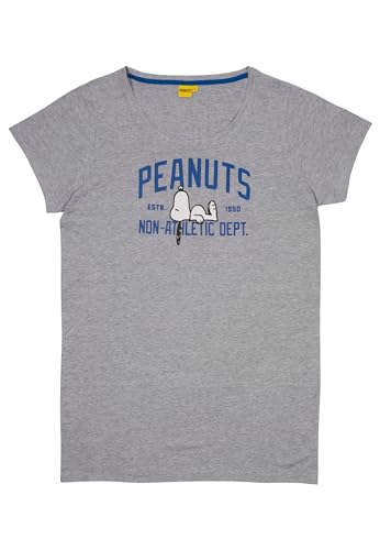 United Labels The Peanuts Snoopy Nachthemd für Damen - Non-Athletic Schlafshirt Pyjama Kurzarm Oberteil Grau (L) von United Labels
