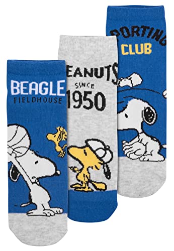 United Labels The Peanuts Socken für Damen - Snoopy Sneaker Frauen Blau/Grau (3er Pack) (as3, numeric, numeric_35, numeric_38, regular, regular) von United Labels