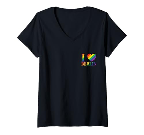 Damen I Love Berlin T-Shirt mit V-Ausschnitt Damen I Love Berlin T-Shirt mit V-Ausschnitt von United Love Designs