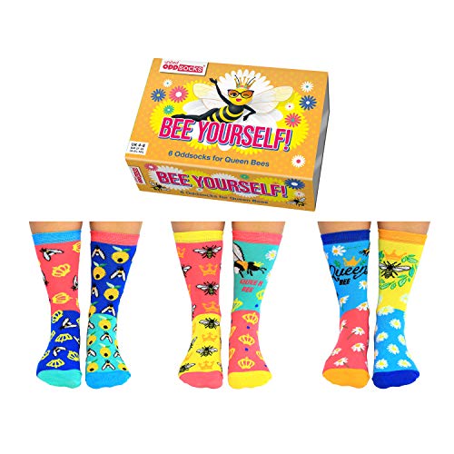 Bee Yourself Bienen Oddsocks Socken in 37-42 im 6er Set - Strumpf von United Oddsocks