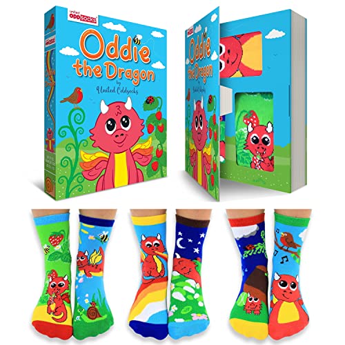 Oddie der Drache Oddsocks Socken in 27-30 im 6er Set - Strumpf von United Oddsocks