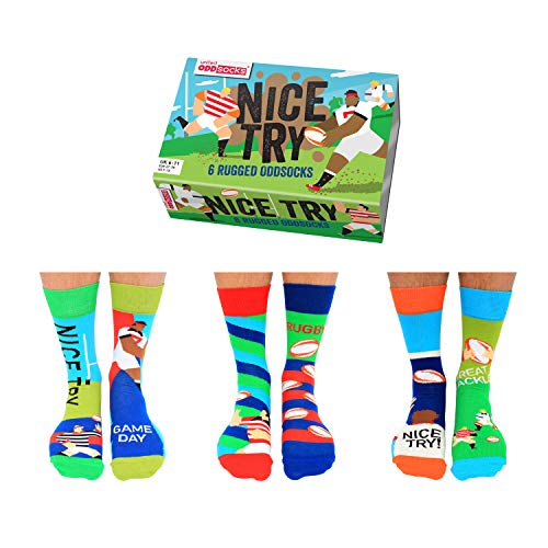 Rugby Oddsocks Socken in 39-46 im 6er Set - Strumpf von United Oddsocks