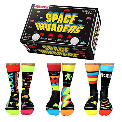 Space Invaders Oddsocks Socken in 39-46 im 6er Set - Strumpf von United Oddsocks