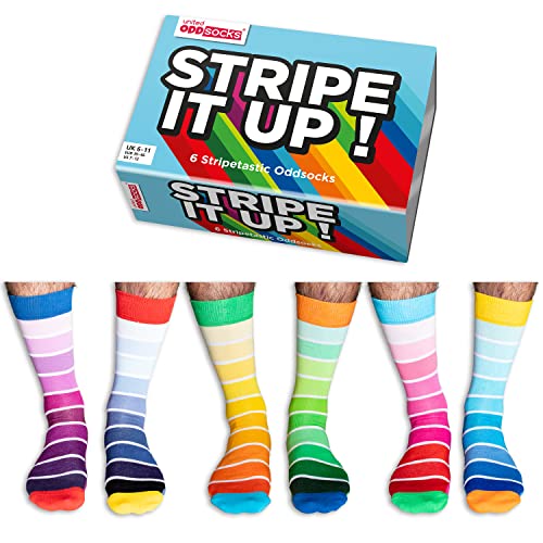 Stripe it up! Farbverlauf Oddsocks Socken in 39-46 im 6er Set - Strumpf von United Oddsocks