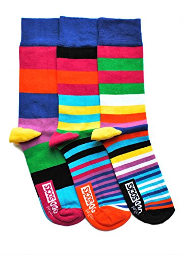 United Oddsocks -Brian Oddsocks - 3 verschieden farbenen ungerade socken. Erwachsene Herren : UK Größen 6-11, EUR: 39-46, US: 6.5-11 von United Oddsocks