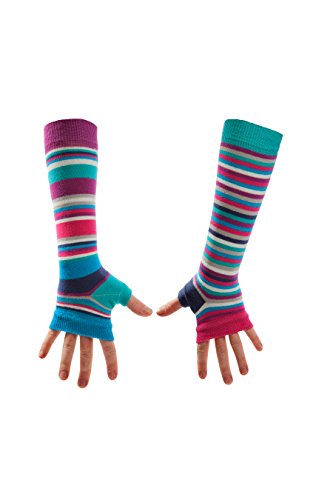 United Oddsocks Damen-Armstulpen, für Mädchen, unterschiedliches Paar Gr. One Size, Türkis Streifen von United Oddsocks