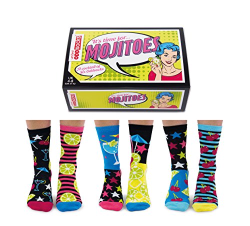 Mojitoes - United Oddsocks - 6er-Packung Oddsocks für Damen, mehrfarbig, EU-Größe 37-42 von United Oddsocks