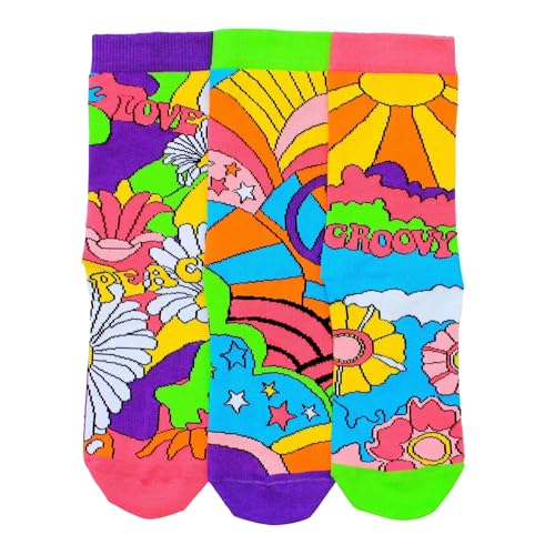 United Oddsocks Flower Power Socken in 37-42 im 3er Set - Hippie Strumpf von United Oddsocks