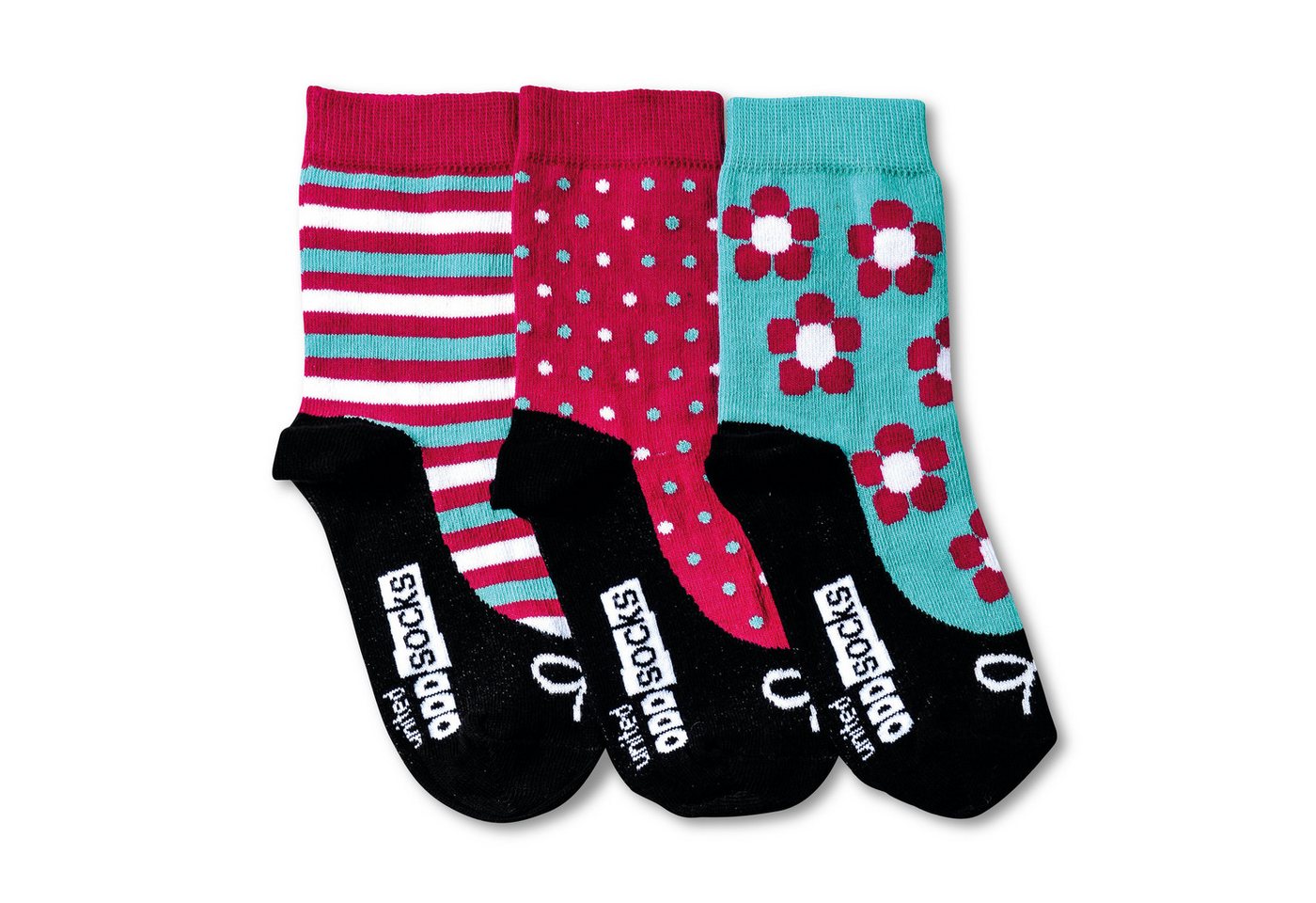 United Oddsocks Freizeitsocken Verrückte Oddsocks Ditsy Socken für Mädchen im 3er Set von United Oddsocks